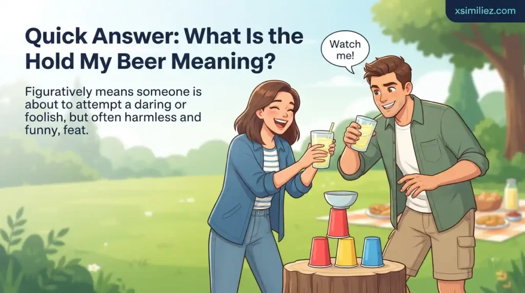 Quick Answer: What Does the Hold My Beer Meaning